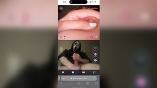 Horny teen loves to play with masked man’s big cock