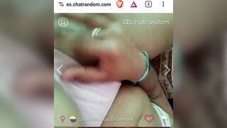 Colombian teen show pussy and tits
