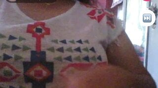 Girl helps by showing her lovely boobs on Monkey app