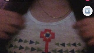 Girl helps by showing her lovely boobs on Monkey app