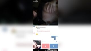 Minichat / Brazilian helps me finish and shows her tongue