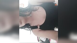 Horny girl show boobs on ometv