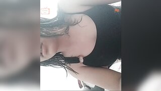 Horny girl show boobs on ometv