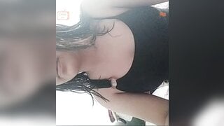 Horny girl show boobs on ometv