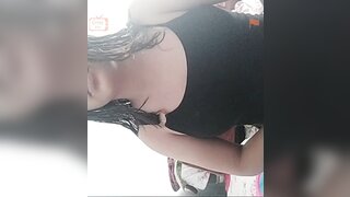 Horny girl show boobs on ometv