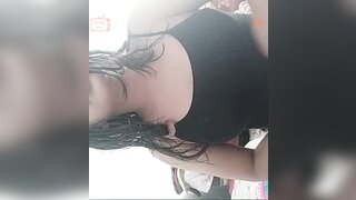 Horny girl show boobs on ometv