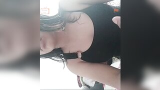 Horny girl show boobs on ometv