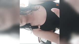Horny girl show boobs on ometv