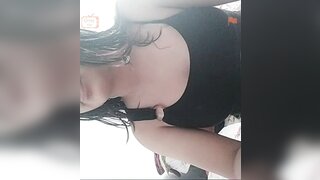 Horny girl show boobs on ometv
