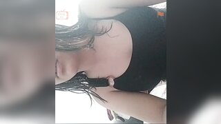 Horny girl show boobs on ometv