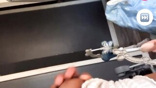 Laggy ebony shows off her saggy tits