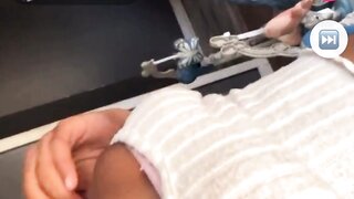 Laggy ebony shows off her saggy tits