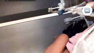 Laggy ebony shows off her saggy tits