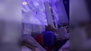 Girl fucks herself with hairbrush