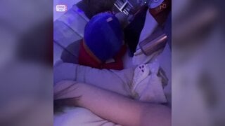 Girl fucks herself with hairbrush