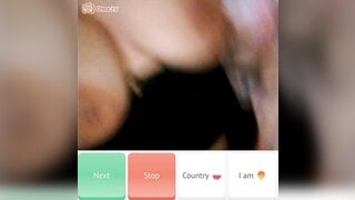Busty Polish woman flashing tits on OmeTV (short, no sound)