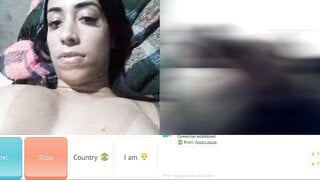 Horny brazilian teen showing off her big Tits and masturbates for me