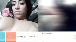 Horny brazilian teen showing off her big Tits and masturbates for me