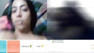 Horny brazilian teen showing off her big Tits and masturbates for me
