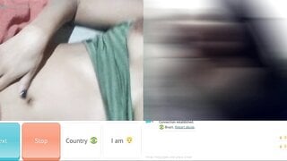 Horny brazilian teen showing off her big Tits and masturbates for me