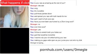 Blonde teen masturbating with finger in ass