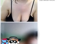 Chubby American playing loud