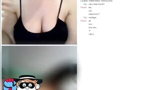Chubby American playing loud