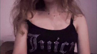 sexy girl plays with tits