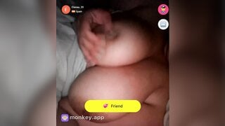 Spanish teen plays with her big tits until I cum