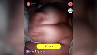 Spanish teen plays with her big tits until I cum