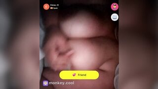 Spanish teen plays with her big tits until I cum