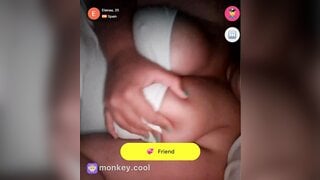 Spanish teen plays with her big tits until I cum