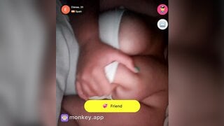 Spanish teen plays with her big tits until I cum