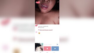 Indonesian girl in minichat masturbates and makes me cum with a big load