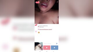 Indonesian girl in minichat masturbates and makes me cum with a big load