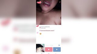 Indonesian girl in minichat masturbates and makes me cum with a big load