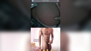 Hot girl stunned by his black cock and started flashing herself