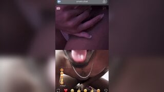 Hot girl stunned by his black cock and started flashing herself