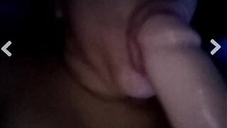 A Colombian woman sucking and inserting a dildo