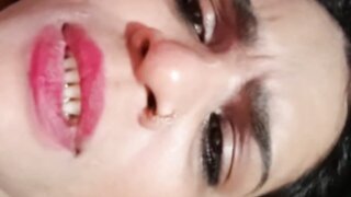 Indian wife moaning and licking my balls for my cum