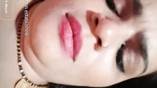 Indian wife moaning and licking my balls for my cum