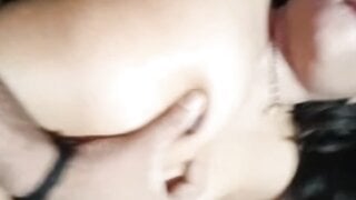 Indian wife moaning and licking my balls for my cum