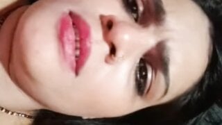 Indian wife moaning and licking my balls for my cum
