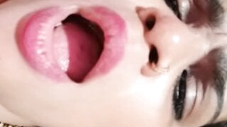 Indian wife moaning and licking my balls for my cum