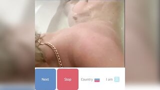 Blonde Russian babe showing tits and ass in bath, pt. 1 & 2