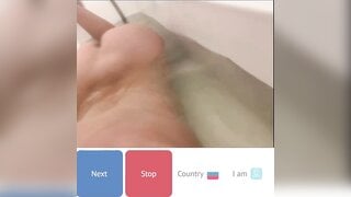 Blonde Russian babe showing tits and ass in bath, pt. 1 & 2