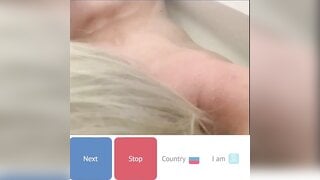 Blonde Russian babe showing tits and ass in bath, pt. 1 & 2