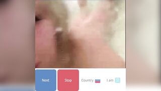 Blonde Russian babe showing tits and ass in bath, pt. 1 & 2