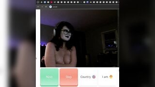 Goth girl shows tits