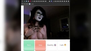 Goth girl shows tits